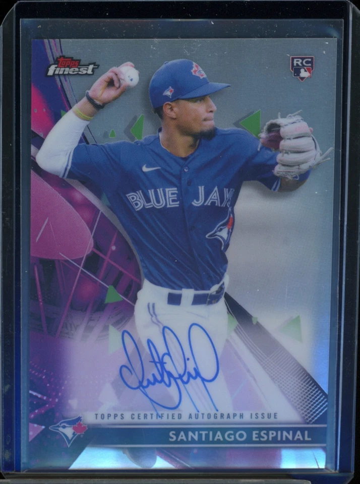 2021 Topps Finest SANTIAGO ESPINAL rookie RC autograph AUTO all-star - Image 1 of 2