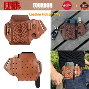 Tourbon Retro Leather Cell Phone Case Knife Sheath Belt Carry Holder Tool Wallet - Picture 1 of 24
