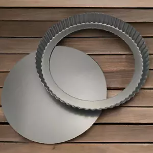 10 Inch Nonstick Tart Pan with Removable Bottom, Carbon Steel Quiche and Pie Pan - Picture 1 of 7