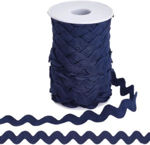1 Roll 25 Yards RIC Rac Trim Ribbon 0.4 Inch/10Mm Rick Rack Wave Sewing Bending - Picture 1 of 6