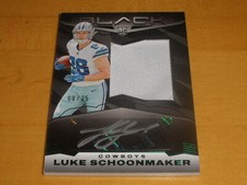 Luke Schoonmaker 2023 Panini Black 232 Green Foil Jumbo Patch Auto RC /25 Cowboy