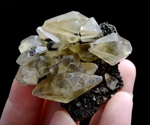 37g Natural Perfect Dipyramidal Yellow Calcite CLUSTER Mineral Specimen/ China - Picture 1 of 11