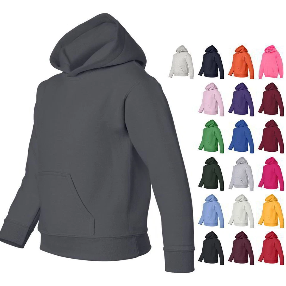 Gildan Heavy Blend Youth Boys & Girls Pullover Hoodie Sweatshirts 18500B - Image 1 of 1