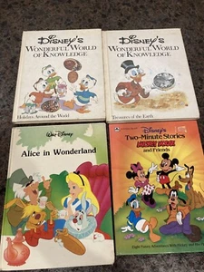 Vintage Walt Disney Hardcover Book Lot~Alice~Wonderful World Of Knowledge - Picture 1 of 11