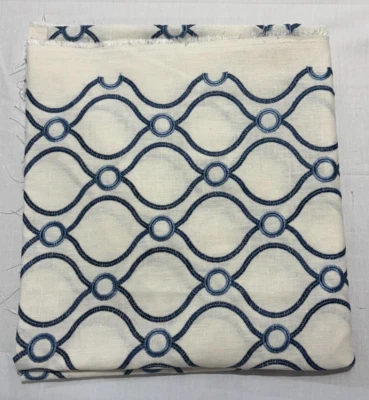 Two-Piece Blue Patterned Fabric Bundle - Includes P/Kaufmann Curveball Porcelain - Image 1 of 4