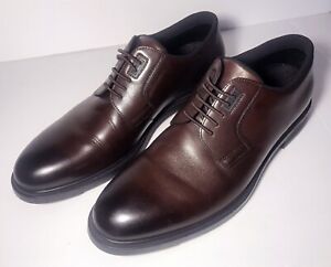 CHAUSSURES À ENFILER HOMME HUGO BOSS DERBY TAILLE 7,5 UK 9,5 US OUTLAST® CUIR MARRON ISOLÉ