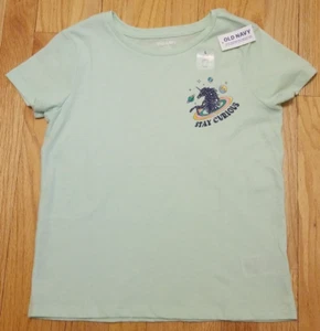 NEW Old Navy Girls L 10-12 Short Sleeve T Shirt Unicorn "Stay Curious" Soft! - Picture 1 of 7