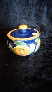 Vietri Italy Sugar Dish with Lid Citrus Oranges - Picture 1 of 4