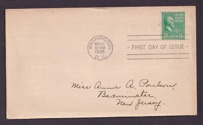 Scott #825 James A. Garfield Washington DC 11-10-1938 FDC - Image 1 of 2