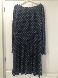 Tory Burch Jersey Dress 100%Silk Blue Knee Length XL - Picture 1 of 10