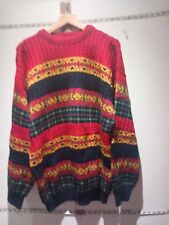 LLANDRE  Knitwear  Cardigan in  (Red mix)  Size XXL Pure WELSH WOOL Rare