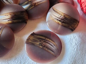 Lot Of 6 Large Vintage Purple Glittering Buttons 2.7 Cm Ref 2686 - Picture 1 of 2