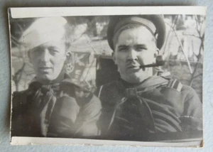 Military Buddy Boys US Navy Sailor Smoking Pipe Vintage WWII Original PHOTO 1943 - Picture 1 of 4