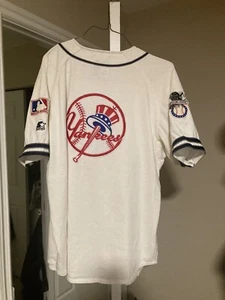 Vintage New York Yankees Script Baseball Starter Jersey Size XL MLB - Picture 1 of 2