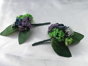 Ojal de ojal profundo lila/azul/verde/blanco - flores de boda - por Valerie J - Imagen 1 de 2