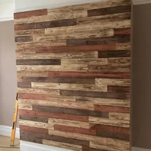 1sqm New Pallet Wood Cladding | Sanded & Kiln Dried- Mixed brown pack - Picture 1 of 8