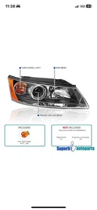 For 2006-2008 Hyundai Sonata Headlights Left+Right Pair Replacement New - Picture 1 of 6