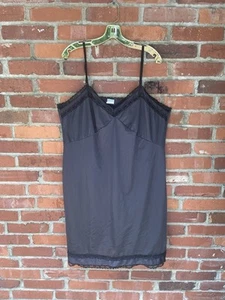 Vintage Unite! Union Made Black Nylon Slip Chemise Size 44 Plus - Picture 1 of 5