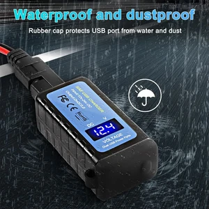 Motorcycle SAE to USB Cable Adapter Dual USB GPS Cellphones Charger & Voltmeter - Picture 1 of 9