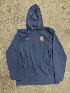 Nike Syracuse University Hooded Windbreaker Full Zip Jacket Navy Bleu Mens Small - Picture 1 of 10