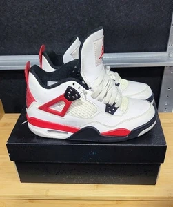 Nike Air Jordan 4 Retro Rojo Fuego Juvenil Talla 4.5Y Blanco Negro Rojo Caja Original - Imagen 1 de 13