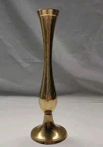 VTG Small Solid Brass 7" Flower Bud Vase Made in India Vase Candle Stick Holder - Picture 1 of 6