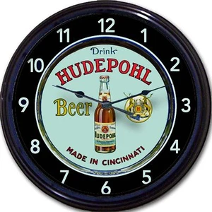 Hudepohl Brewing Co Beer Tray Wall Clock Cincinnati Ohio Ale Lager Man Cave 10 " - Imagen 1 de 1
