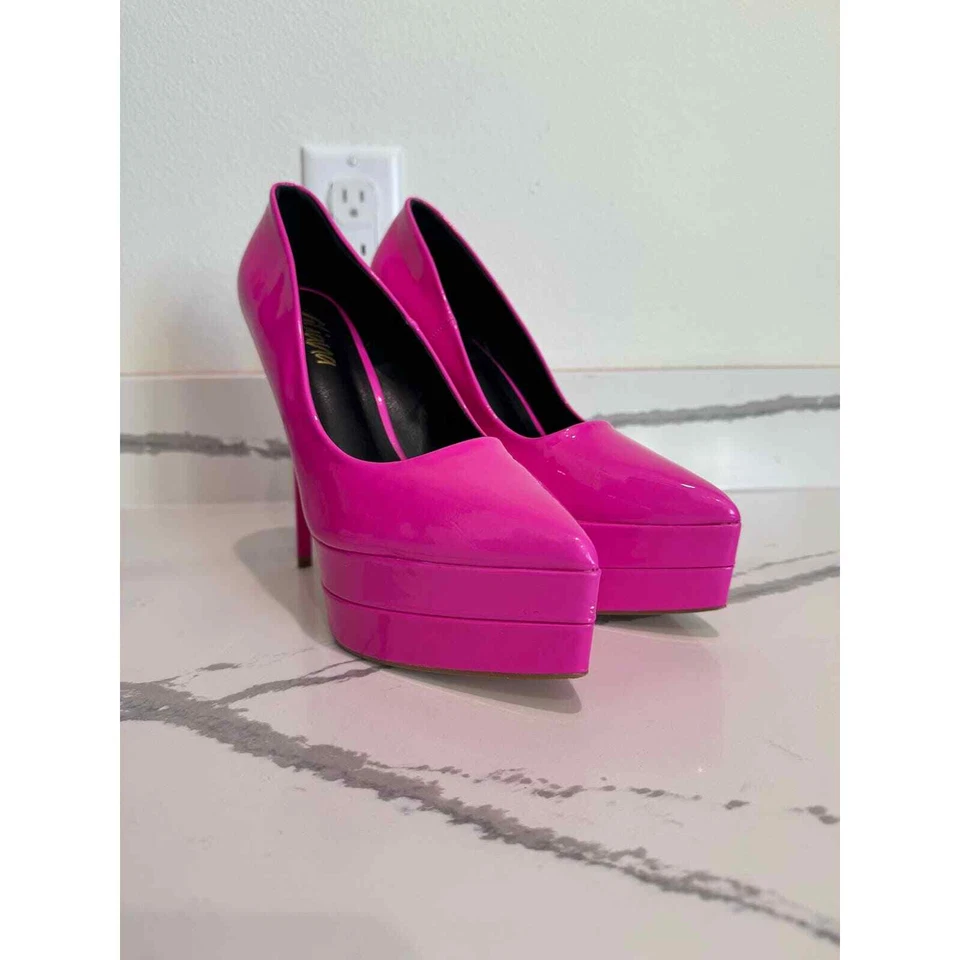 Tacones de aguja con plataforma de charol rosa Liliana 6" tacón talla 9 Foto 1 de 4
