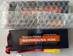 Batteria 2S Lipo 7,4 V 6200 mAh 50 C RC custodia rigida batteria con XT60 - spina 2 pz - Foto 1 di 4