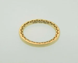 Pandora 14k Yellow Gold Hearts of Pandora Size Euro 54 US 7 Band Ring 156238 - Picture 1 of 9