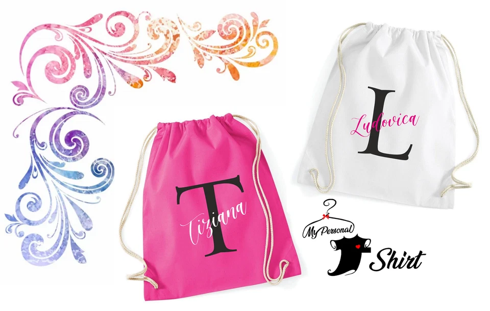 WESTFORD MILL RUCKSACK TASCHE WEISS ODER FUCHSIA PERSONALISIERT MIT NAMEN UND INITIALE GESCHENKIDEE