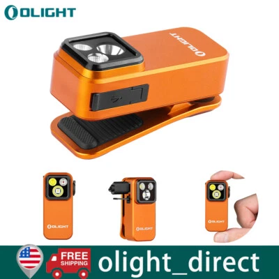 Olight Oclip Pro Clip on Flashlight with Floodlight, Spotlight, Red Light Orange - Image 1 of 4