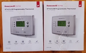 2 HONEYWELL HOME RTH221B DIGITAL DISPLAY PROGRAMMABLE THERMOSTAT  WHITE - Picture 1 of 4