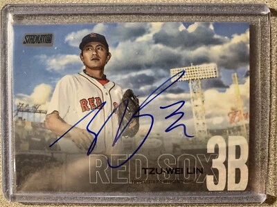 2018 Topps Stadium Club Tzu-Wei Lin Black Foil Autograph #04/25 - Image 1 of 2