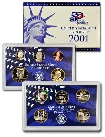 2001-S Proof Set United States US Mint Original Government Packaging Box Cover
