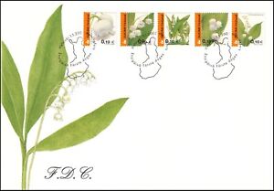 Lily Of The Valley Flora Wild Flowers Finland Mint Stamp Strip FDC 2002