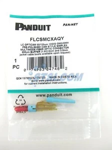 Connettore fibra Panduit FLCSMCXAQY LC Simplex 10Gig OM3/OM4 multimodale 50um ~STSI - Foto 1 di 2