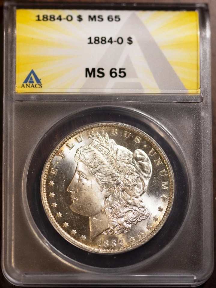 1884-O $1 Silver Morgan MS 65 ANACS Choice Example New # 7432891 + Bonus - Image 1 of 2
