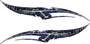 Juego de calcomanías adhesivas gráficas de vinilo AZUL auto ALIEN barco coche camión remolque 80" - Imagen 1 de 1