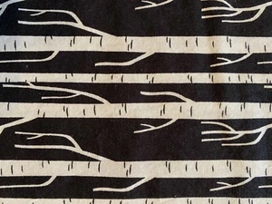 KEEPSAKE CALICO FABRIC~JoAnn~BLACK~Skinny Tree Trunks~BRANCHES~White~3.3 YDS~ - Picture 1 of 3