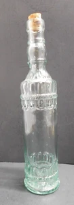 Vintage Green Tint Glass Round Bottle 13" Tall - Picture 1 of 6