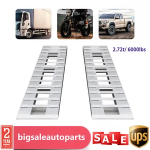 2pcs Aluminum Trailer Ramps 6000lbs Loading Ramps Truck Car Auto Trailer Ramps - Picture 1 of 22