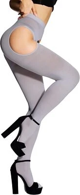 Medias con tirantes talla grande para mujer Control Top Pantimedias Liguero Blanco Mar Foto 1 de 4
