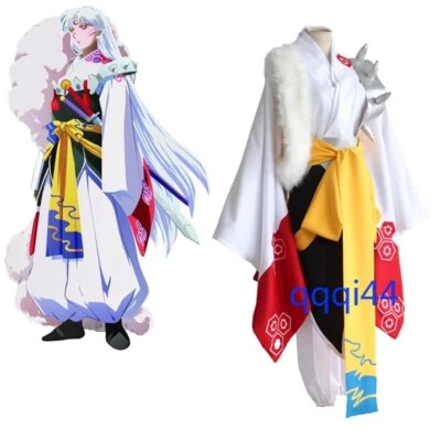 Anime Kimono Inuyasha Sesshomaru Cosplay Costume Masquerade Kimono New  Full Set - Image 1 of 4