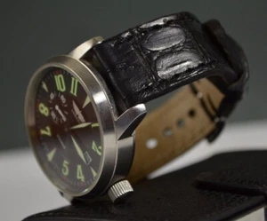 CORREA RELOJ 22 20 18 MM GENUINA PIEL COCODRILO NEGRO MA STRAP BLACK BAND LUJO - Imagen 1 de 12