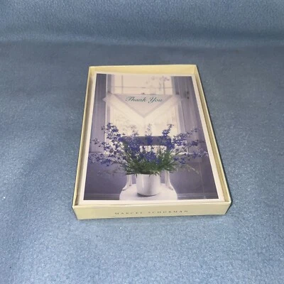 NUEVO DE COLECCIÓN Caja de 8 Tarjetas Marcel Schurman Lavanda Púrpura Flores Victoria Gracias Foto 1 de 4