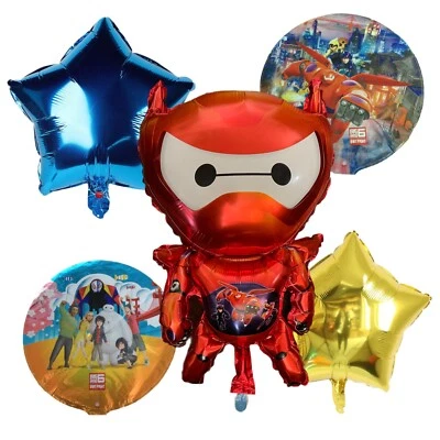 BIG HERO 5 FOIL SUPER HERO GLOBO Cumpleaños Fiesta Decoración Temática Idea Niño Foto 1 de 4