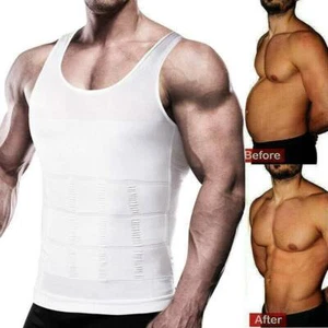 Gynecomastia Compression T-Shirt Slimming Men Shapewear to Hide Man Boobs Moobs - Picture 1 of 38
