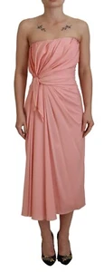 DOLCE & GABBANA Dress Pink Silk Stretch Strapless Sheath IT36 / US2 / XS $2780 - Picture 1 of 12