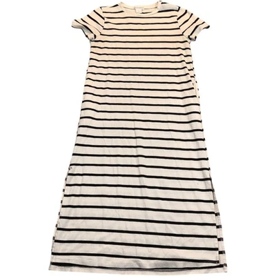 Vestido camiseta para mujer Cynthia Rowley talla mediana a rayas con abertura lateral Foto 1 de 4